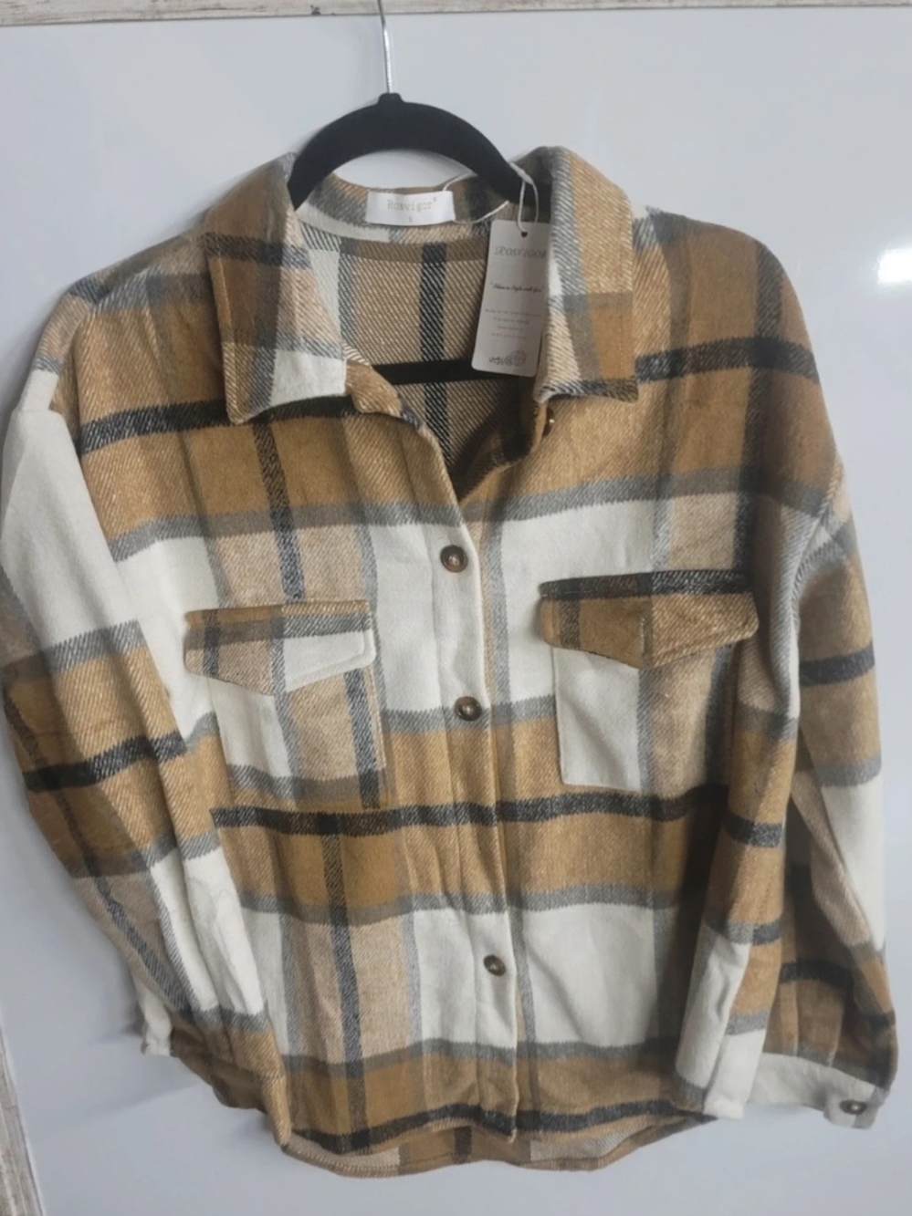 Rosvigor Plaid Shacket Jacket Women's Small NWT